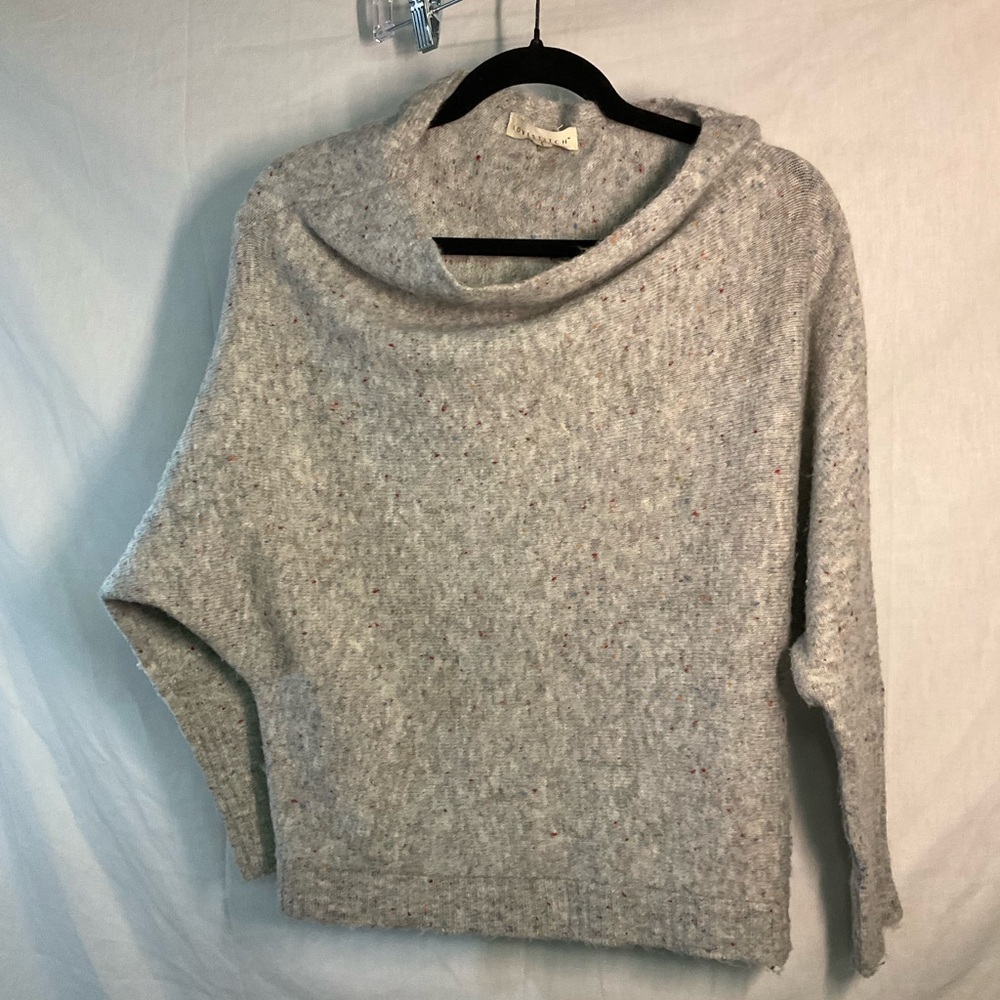 Lovestitch Speckled Gray off the shoulder Sweater